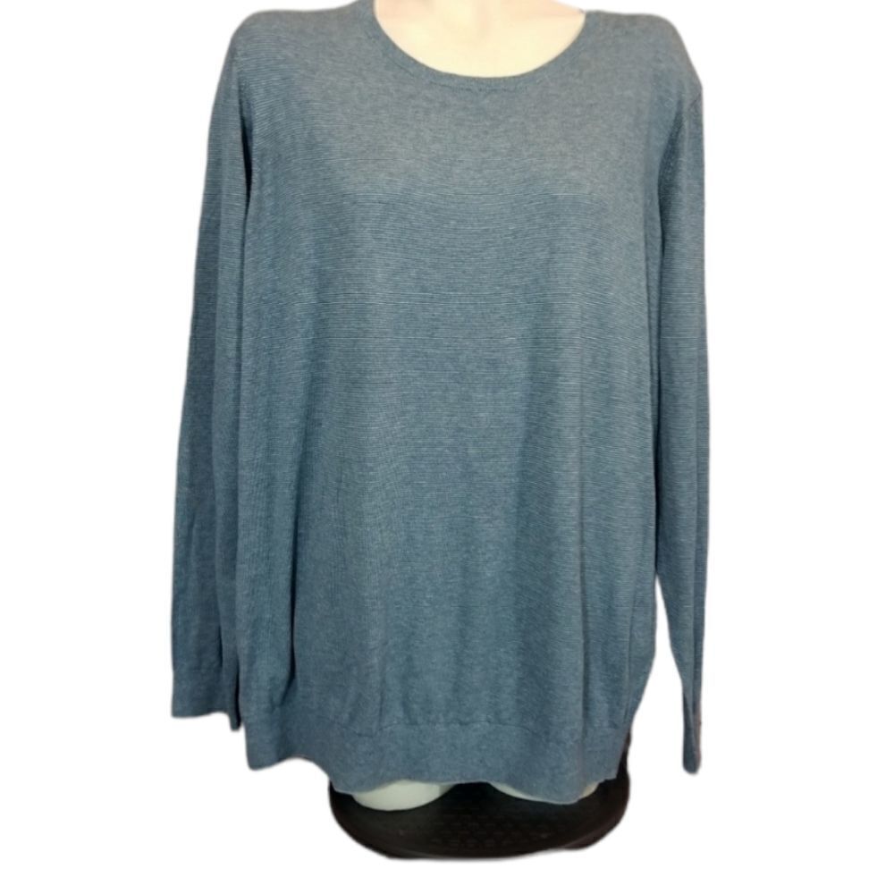 ‎Bonobos Teal Striped Casual Pullover Size XXL